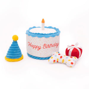 Zippy Paws Interactive Burrow - Birthday Cake with 3 Miniz Toys